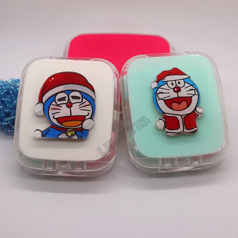 LIUSVENTINA DIY акриловый милый Doraemon с Рождеством чехол для контактных линз очков Чехол