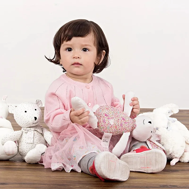 Свитер в виде листьев лотоса для маленьких девочек милый кардиган принцессы с