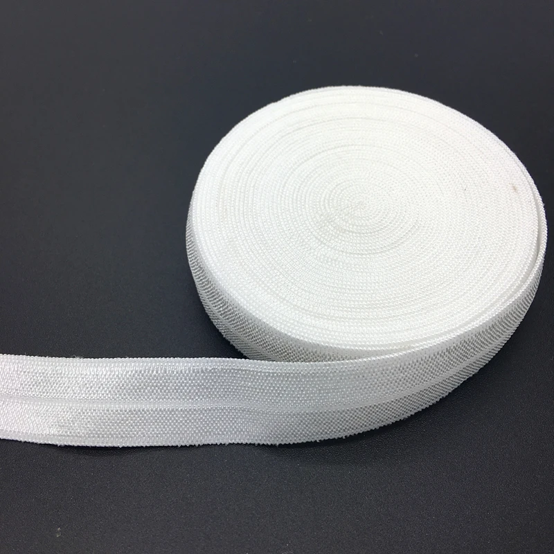 White 5 ярдов, 5/8 дюйма(15 мм), эластичная многоцветная лента, эластичная лента, спандекс, атласная лента, сделай сам, кружевная швейная накладка, 30 цветов на выбор - Цвет: White