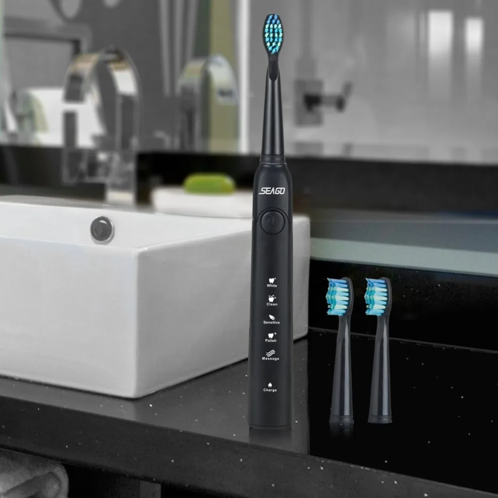 Электрическая зубная щетка Seago перезаряжаемая от USB умный таймер звуковая с 5