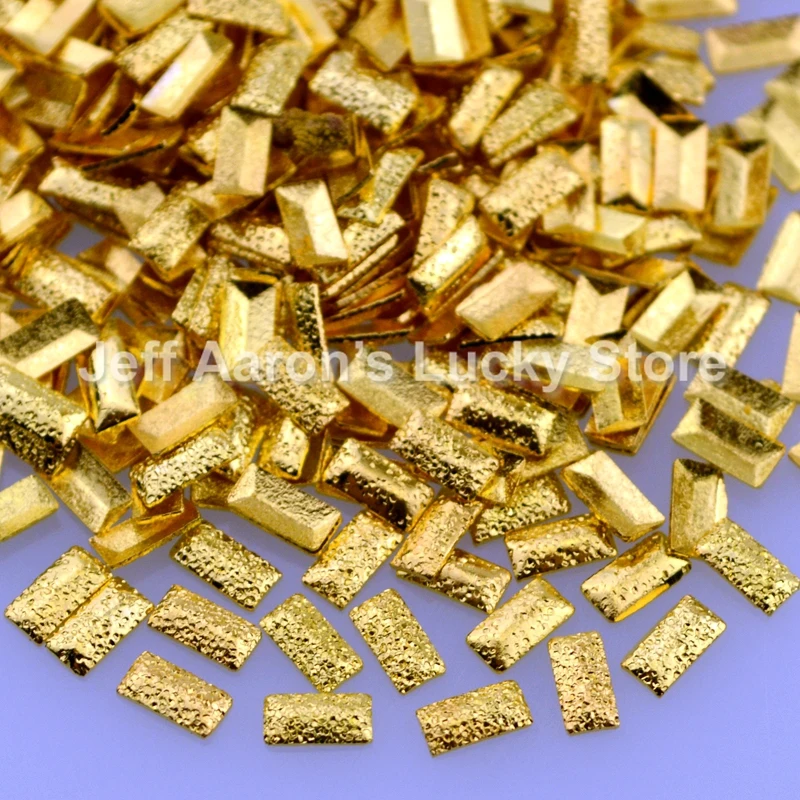 500 шт Золотые Серебряные Матовые металлические 3d украшения для дизайна ногтей