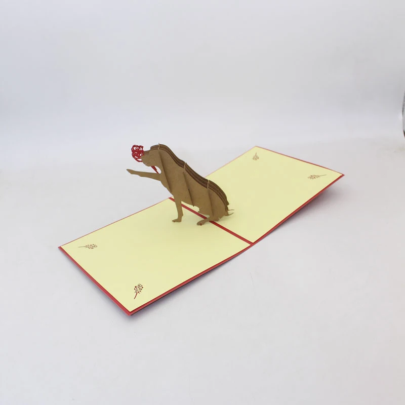 3D Ручная работа день святого валентина предложение шоу Любовь цветок собака