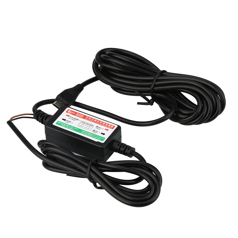 Черный F20 постоянного тока 12В/24В 5В 3A 3M мини-usb комплект жестких дисков для Dash Cam Reaview зеркало Камера gps автомобиля Зарядное устройство автоматической зарядкой# YL6 - Название цвета: Черный