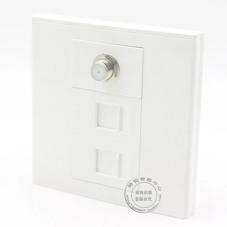 Настенная розетка с 3 портами 1 сетевая LAN & One Cat3 панель для телефона и F type coax