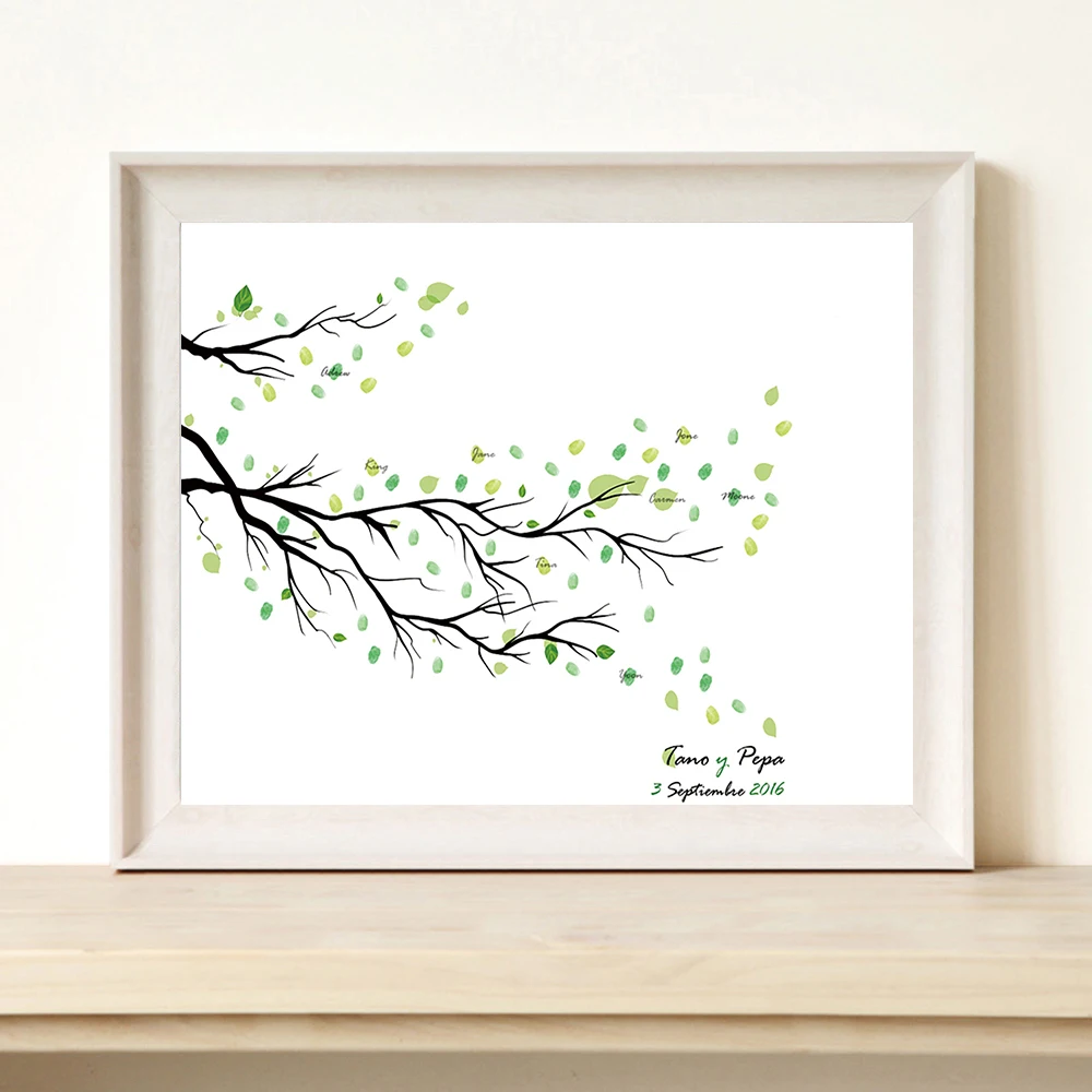 Один набор специально настроенных отпечатков пальцев DIY Свадебное дерево