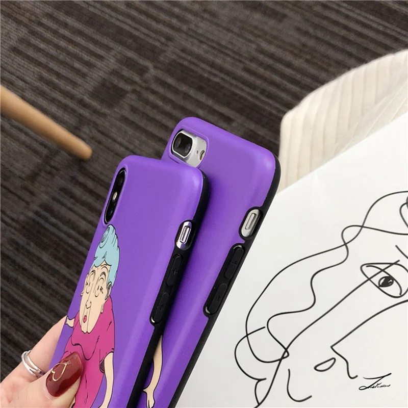 Забавный мультяшный чехол для телефона в стиле хип-хоп с бабушкой XS Max XR 6 6S 7 8 Plus