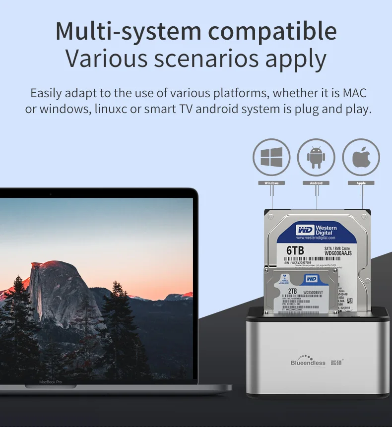 Новая скорость чтения двойной отсек hdd sata док-станция usb 3,0 футляр для внешнего жесткого диска высокое качество hdd 2,5 алюминиевый hdd док-станция
