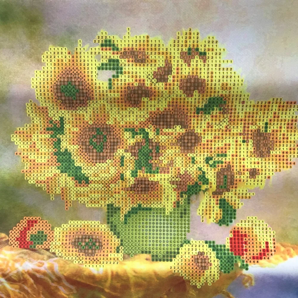 Алмазная вышивка 5D сделай сам алмазная живопись ваза с цветами подсолнухами