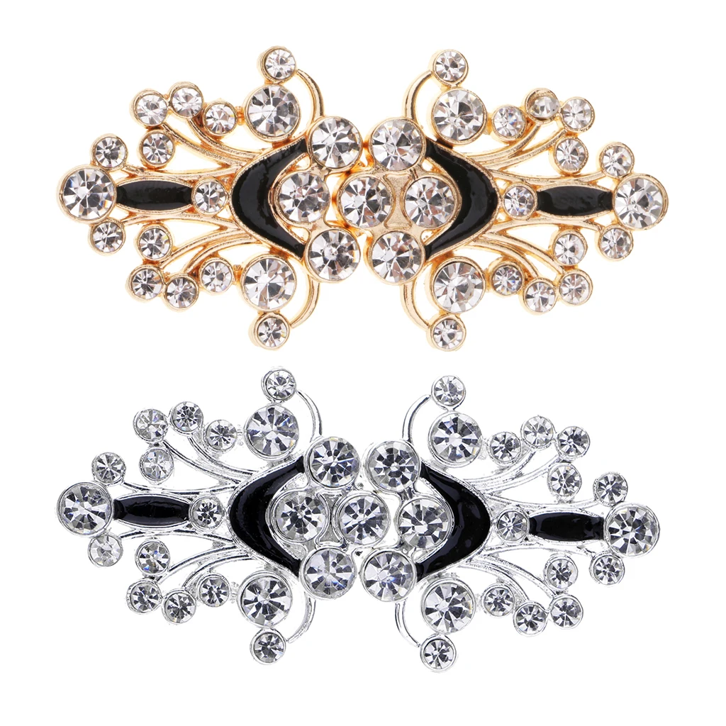 2 пары свадебный кристалл стразы застежка крючок и глаза пуговки 63x31mm|Пуговицы| |