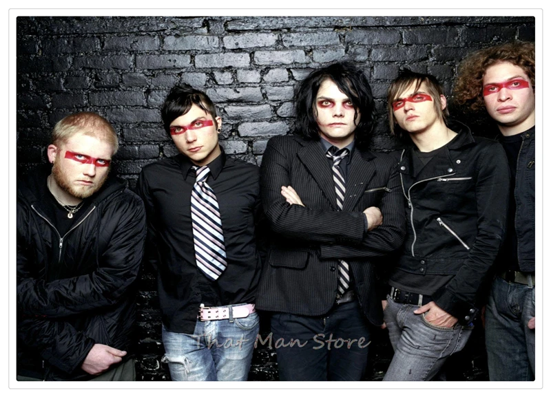 My Chemical Romance Американский панк-рок-группа ВИНТАЖНЫЙ ПЛАКАТ белая крафт-бумага ретро кафе домашний декоративный настенный плакат 42*30 см - Цвет: Многоцветный