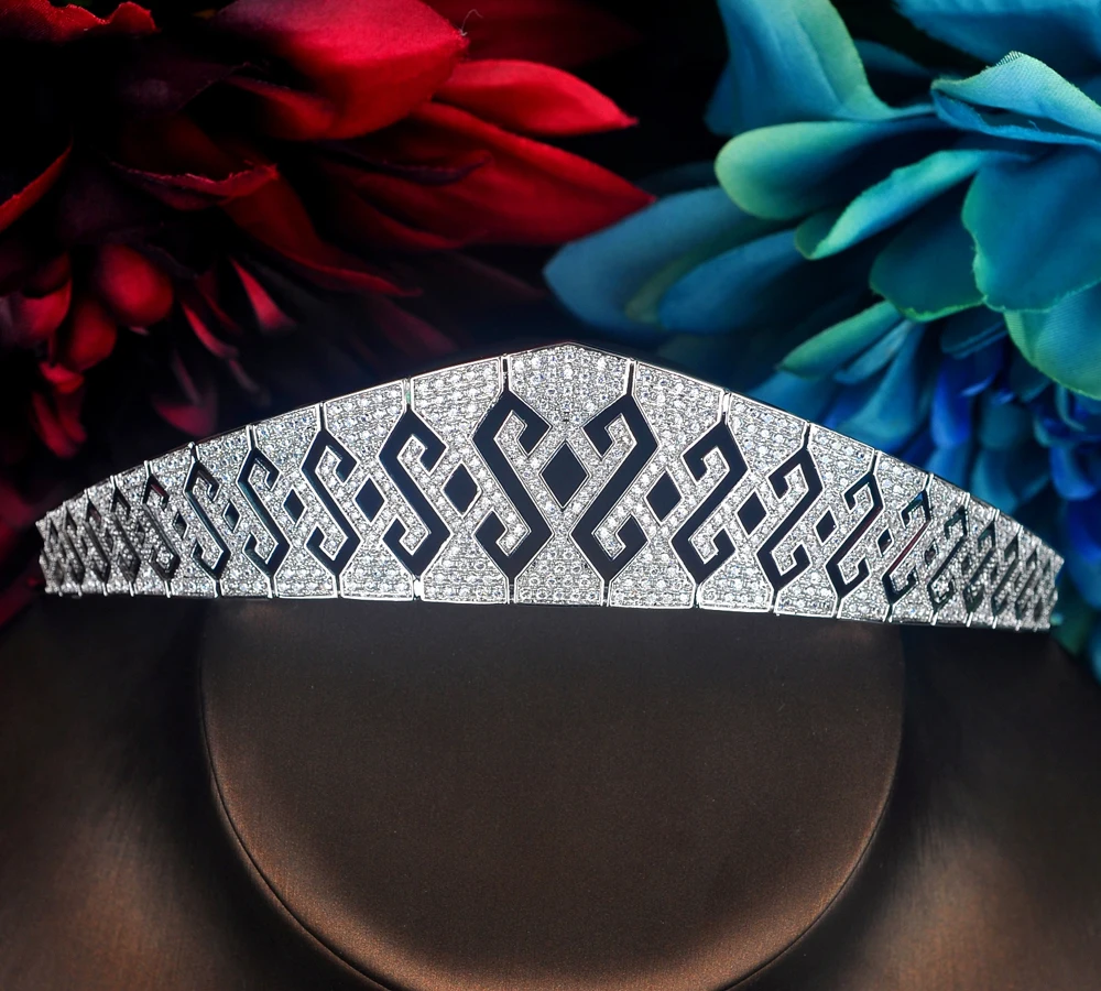 HIBRIDE Новые сверкающие свадебные тиары для вечеринки невесты роскошные повязки