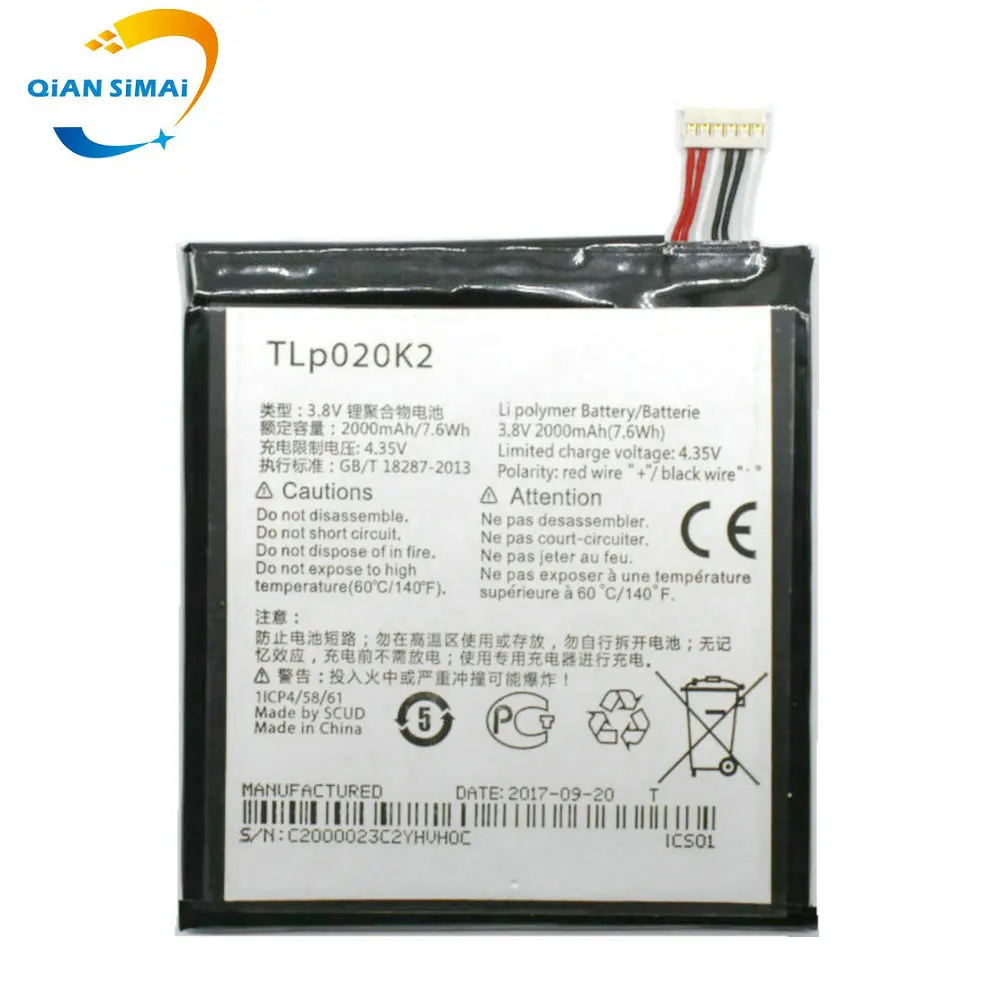 1 шт. Новинка 100% Высокое качество TLP020K2 батарея для Alcatel One Touch 6039H 6039Y 6039K Idol 3 4 7 дюйма