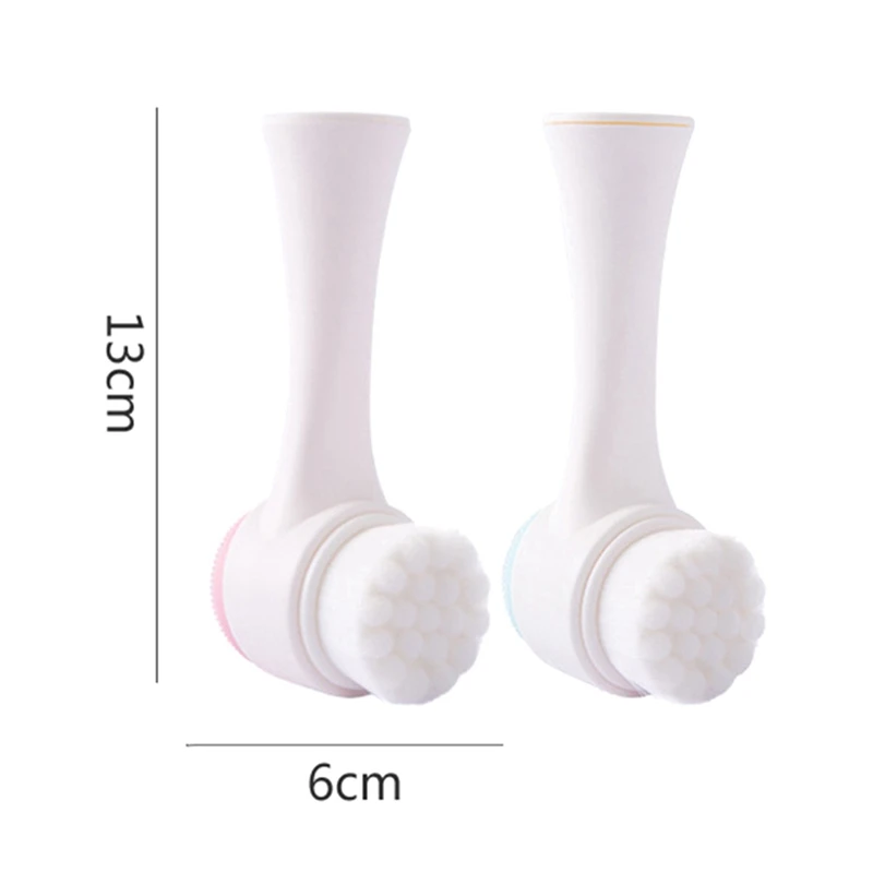 Двусторонняя ультратонкая силиконовая 3D щетка для мытья лица|Аппликатор теней