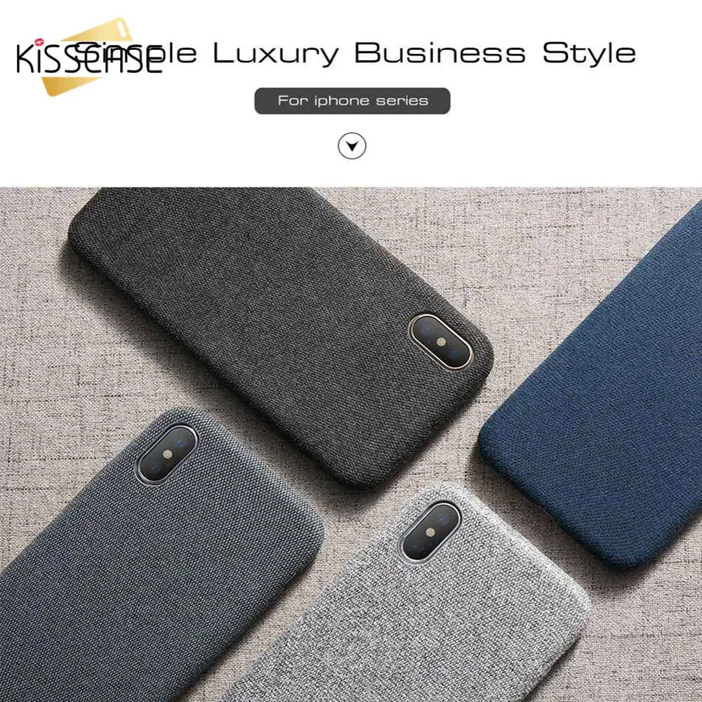 KISSCASE деловой чехол для iPhone X 6 6s Plus модный тканевый 7 8 plus Роскошный задней панели