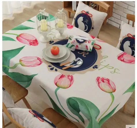 

rectangle cotton linen flowers table cloth decorative banana coffee table cloth garden table cover cloth home decor