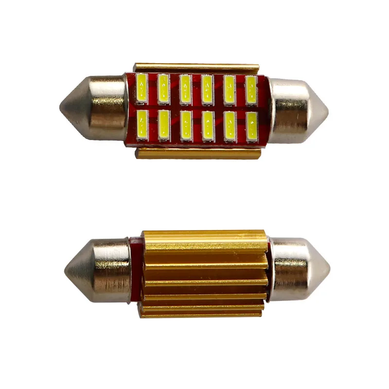 100 шт. термостойкая гирлянда 12 SMD 4014 LED 50 мА C5W 31 мм 36 39 41 безотказный автомобильный