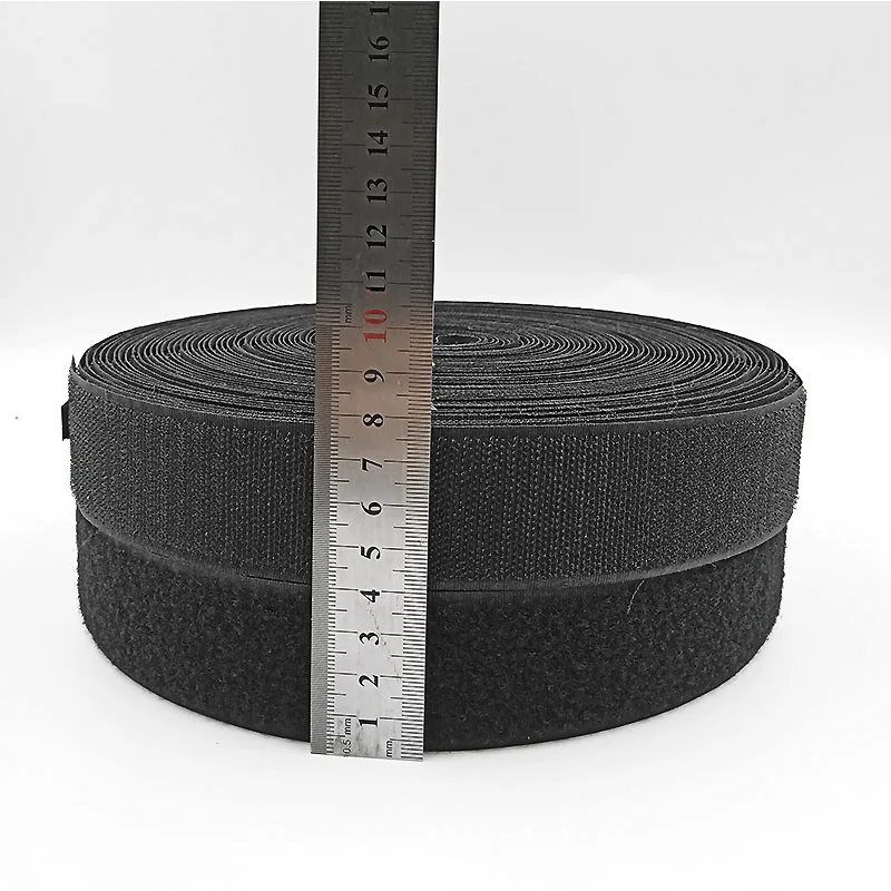 40mm Black 16/25/30/40/50/100 мм* 1 м/пара черный, белый цвет лента-липучка «Magic Tape» крюк и петля Самоклеящиеся Застежки ленты без клея швейные принадлежности - Цвет: 40mm Black