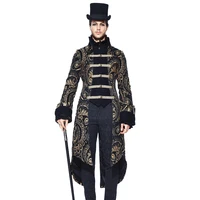 new arrival autumn winter gothic jacket men palace court nobel long jackets devil fashion embroidery triple breasted jacket