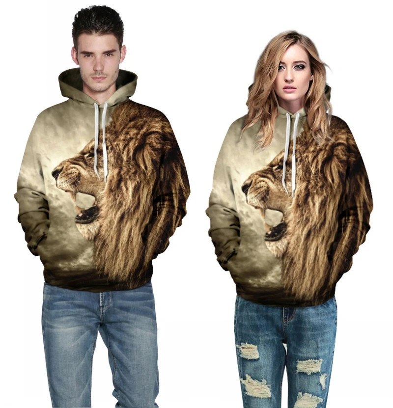 

Mens Hoodies 2019 Fashion Brand Animal 3D Tiger Print Streetwear Men Sweatshirts Casual Coat Unisex Pullovers Plus Size S-3XL