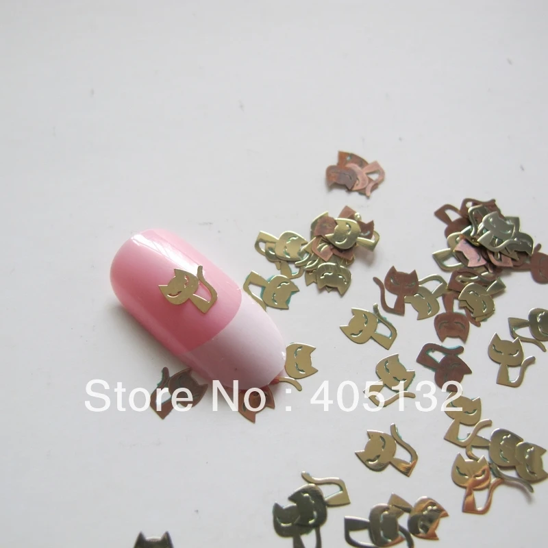 Прибл. 1000 шт./пакет металлические золотые милые ломтики кота неприлипающие части