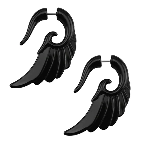 Style 1 Акриловые серьги-гвоздики поддельные пирсинг Беруши Тоннели спиральные Беруши Тоннели черные серьги-гвоздики Эспандер для ушей Спайк тоннель - Окраска металла: Style 1