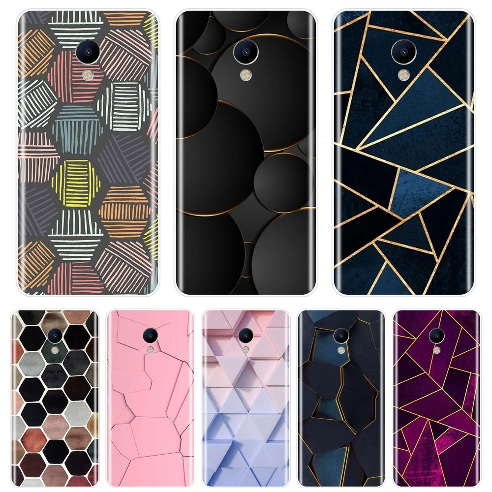 Задняя крышка для Meizu M6 M5 M3 M2 Note роскошный геометрический силиконовый мягкий