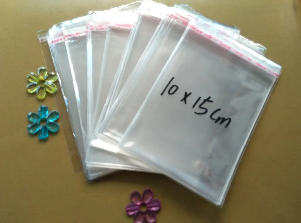 500 шт. прозрачные пластиковые пакеты 10 х15 см|plastic bag adhesive seal|plastic cleargift bags packing |