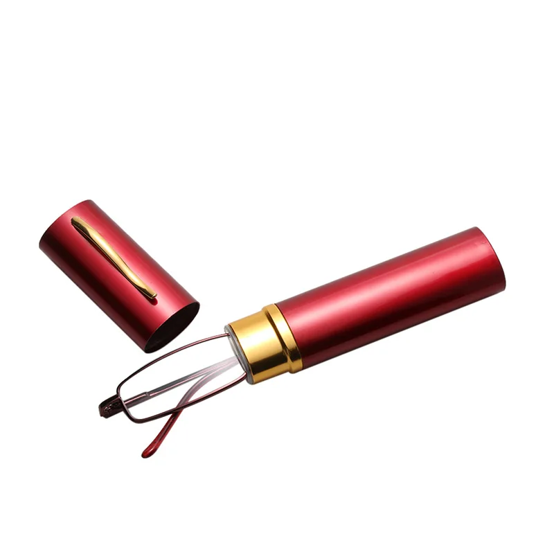 1 шт. очки для чтения с металлической оправой из смолы трубкой чехол Мини