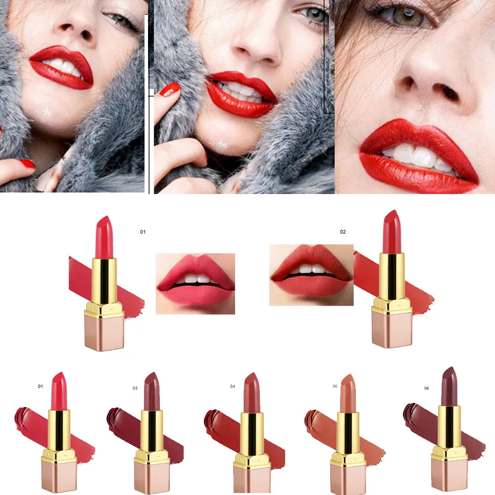 Мода 6 цветов матовая губная помада стойкий водонепроницаемый жидкий карандаш