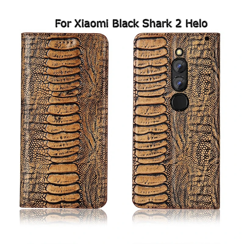 Чехол-книжка из натуральной коровьей кожи с магнитной застежкой для Xiaomi Black Shark 2