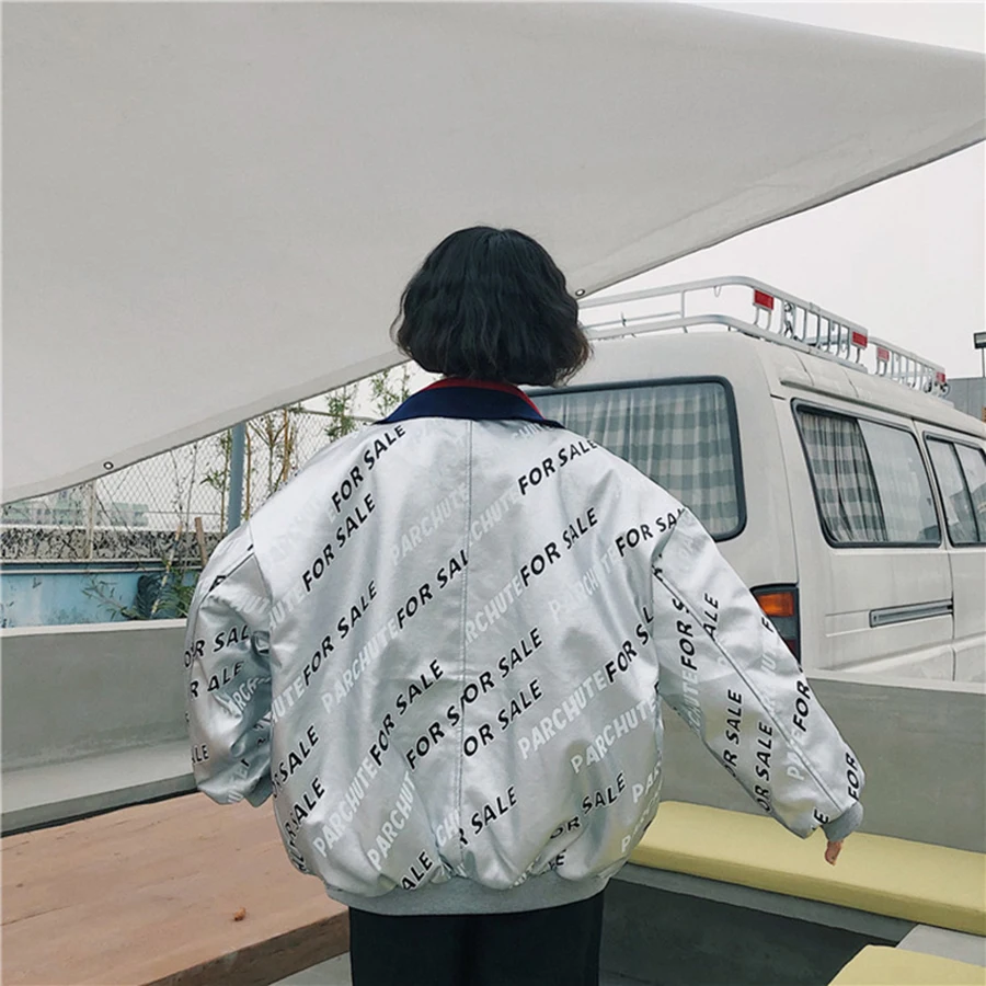 Женская куртка бомбер с буквенным принтом осень 2018 трендовые товары Harajuku пальто