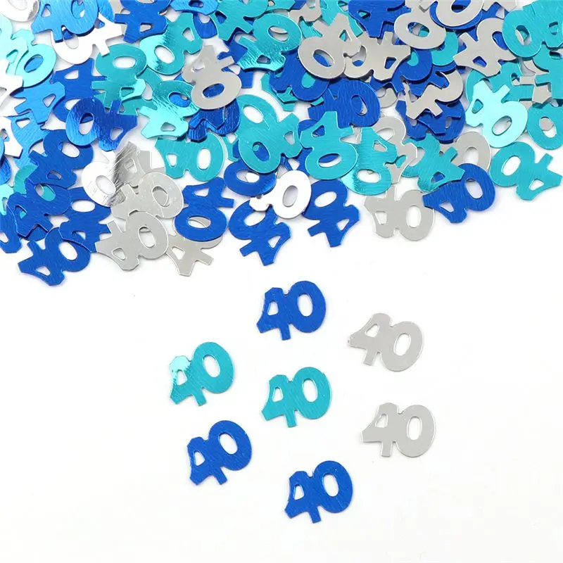 40 blue 15 г леди MenNumber цифровой 16 18 30 60 YearsOld посыпать металлик конфетти стол разброс взрослых Happy День рождения украшения - Цвет: 40 blue