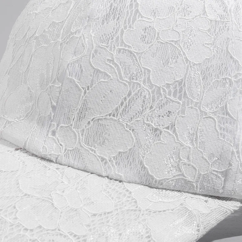 Женская кружевная стандартная однотонная розовая белая синяя шляпа Снэпбэк