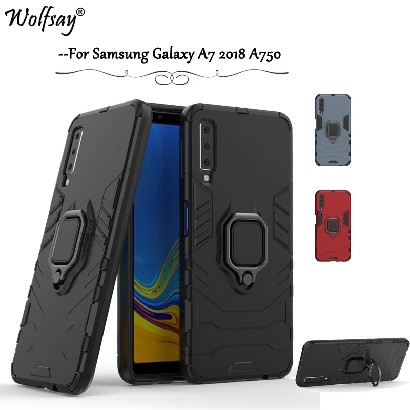 Чехол для Samsung Galaxy A7 2018 противоударный армированный чехол подставка с