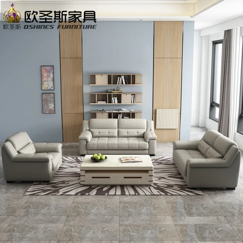2019 New Arival Pure Color Decoration Modern Style Recliner 1+2+3 Seats Combination Living Room Genuine Leather Sofa OCS-K009A | Мебель