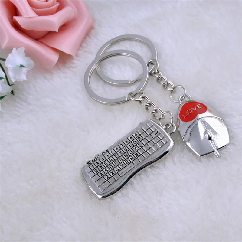 Женский и мужской брелок для ключей Mamojko цепочка с мышью клавиатурой аксессуар