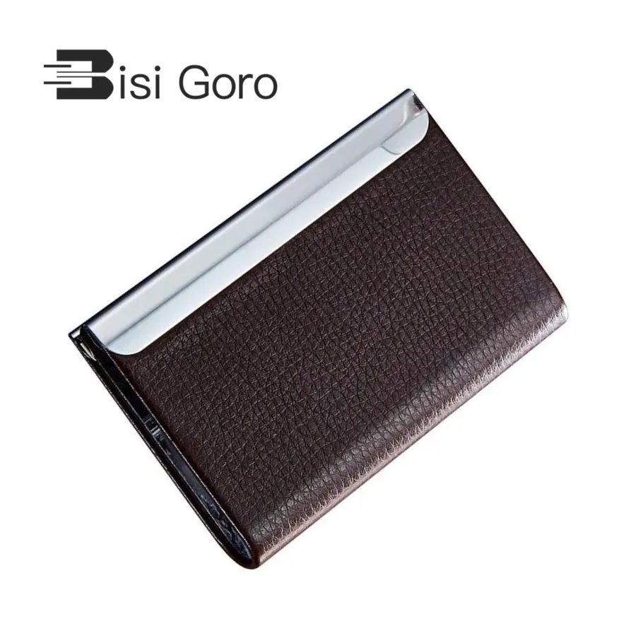 BISI GORO 2019 унисекс визитница 5 цветов Алюминий ПУ кожа ID Кредитные держатели