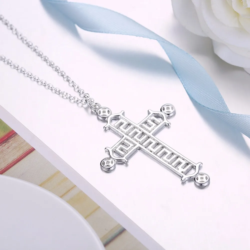 Новинка стильная подвеска в виде креста из серебра 925 пробы винтажные аксессуары