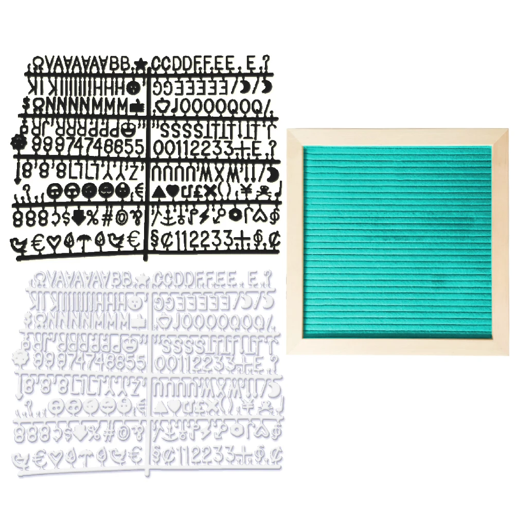 Mint Green 1 Набор 10x10-дюймовая деревянная рама из фетра со сменными буквами доска с цифрами и символами доски для сообщений офисное украшение дома - Цвет: Mint Green