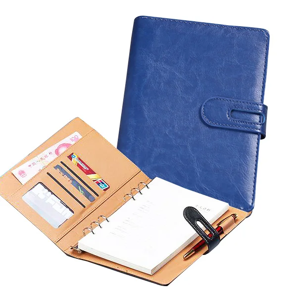 dark blue A6, A5, B5, A4, filofax, записная книжка с кольцом, бизнес, искусственная кожа, дневник, Обложка, программа, синий, винный, черный, офисный, профессиональный, планировщик, книга - Цвет: dark blue