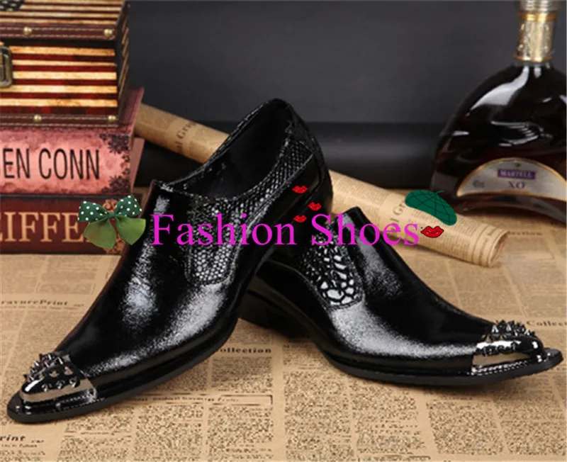 Острым Носом Мужчины Платье Обувь Slip-On Квартиры Оксфорд Из Натуральной Кожи Zapatos