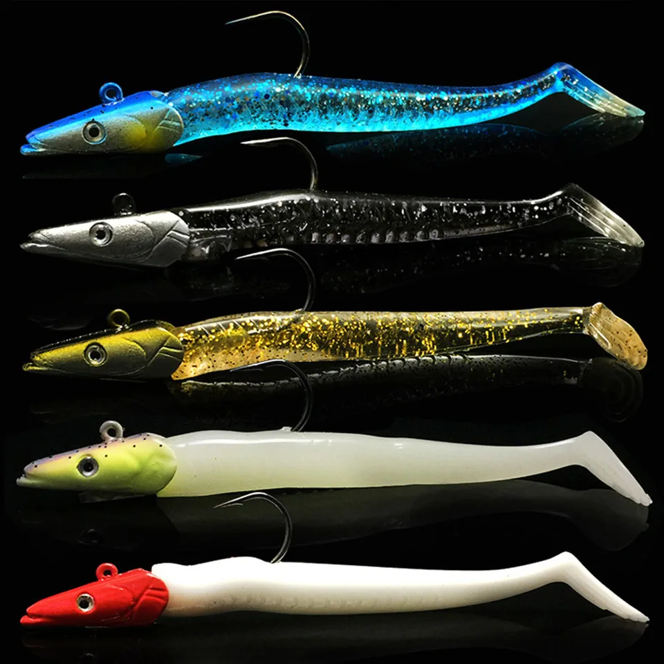 

5PCS/Lot 22g/110mm Soft Lure for Fishing Shad Fishing Worm Swimbaits Jig Head Sinking Soft Lure Fly Fishing Bait Fishing Lures