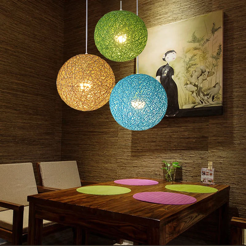 

Modern Nordic colorful hanging lights E27 LED colorful ball creative pendant lamps for living room bedroom restaurant hotel