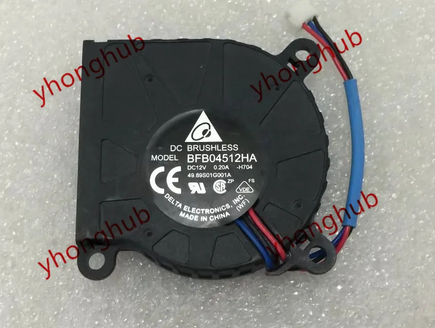 Delta Electronics BFB04512HA H704 DC 12V 0.2A 45x45x10 мм вентилятор для сервера