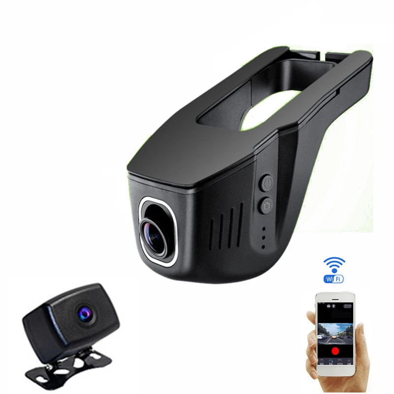 Wi-Fi 1080P скрытый Full HD Автомобильный видеорегистратор, автомобильная камера, видеорегистратор, видеорегистратор, ночное видение, передняя задняя двойная камера