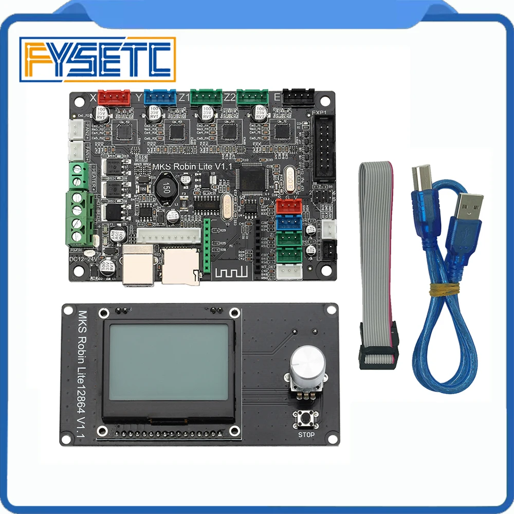 3D принтеры доска STM32 Управление 32 бит Робин Lite платы с мини 12864 ЖК дисплей Дисплей