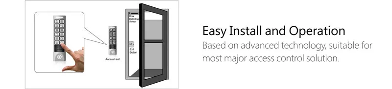 XJQ Slim Design RFID Card Access Control Metal Proximity Door Controller Waterproof Password Keypad System | Безопасность и защита