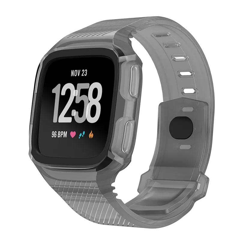 2в1 силикон для Fitbit Versa браслет ремешок на запястье с полным защитным чехлом крышка рамка часы ремешок для Fitbit Versa