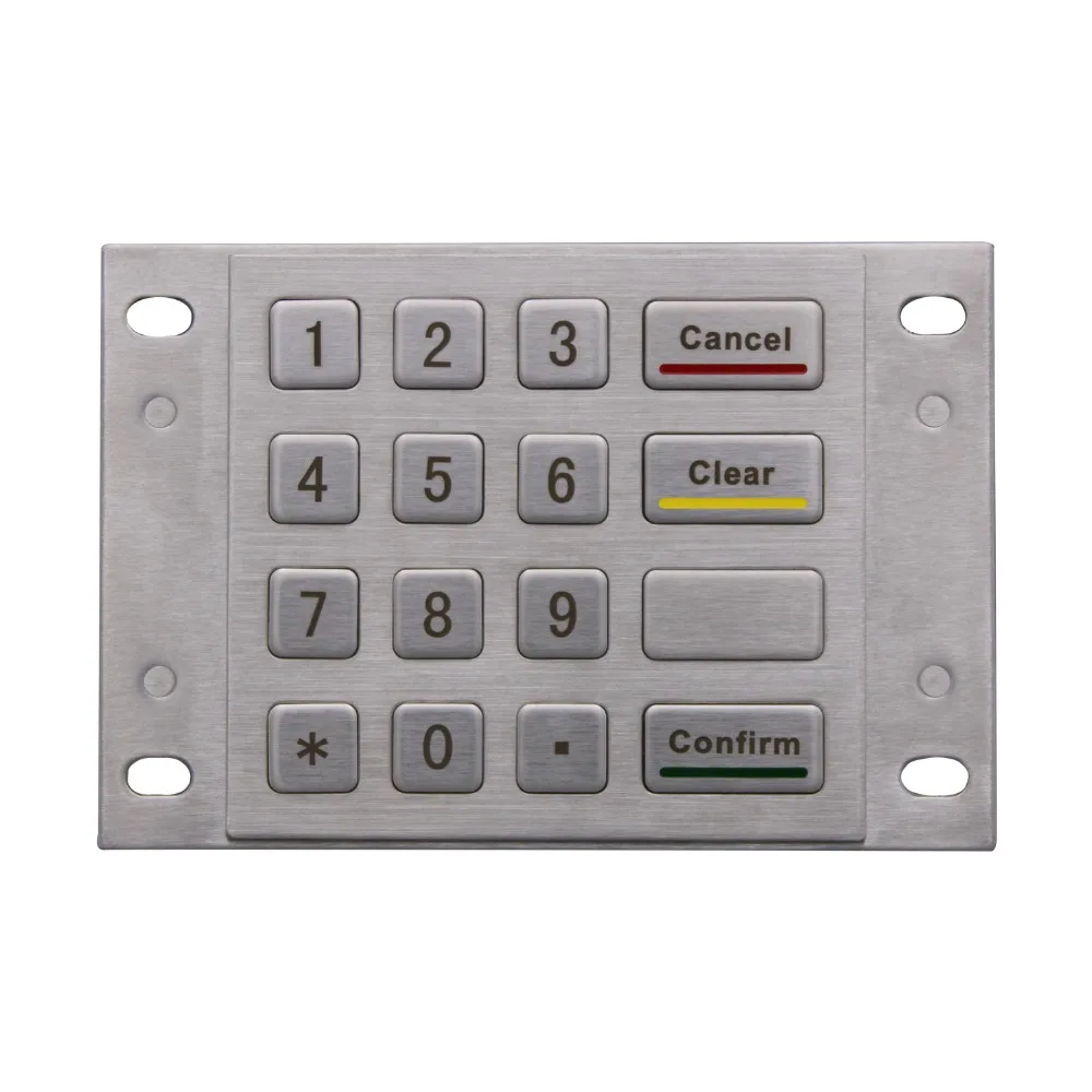 OEM Kiosk 16 Keys 4x4 Matrix Stainless Steel Industrial USB Wired Custom Metal Button Keypad Vandal Proof Rugged Keyboard