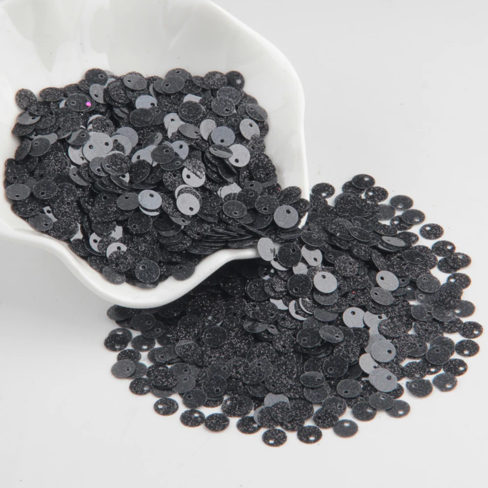 10mm glitter black Блестка черная блестка 3 мм-30 мм ПВХ Плоская Круглая тусклая полированная тесьма с пайетками для шитья свадьбы ремесло Женская одежда Аксессуары - Цвет: 10mm glitter black